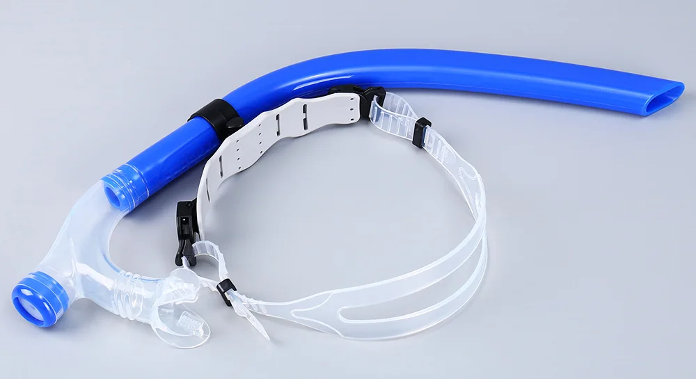 Schwimmtraining, Schnorchel, Mittelmontage vorne, bequem, montiertes Silikon-Mundstück, Junior-Schwimmer-Ausrüstung für Erwachsene, Jugendliche und Kinder – Detail 3