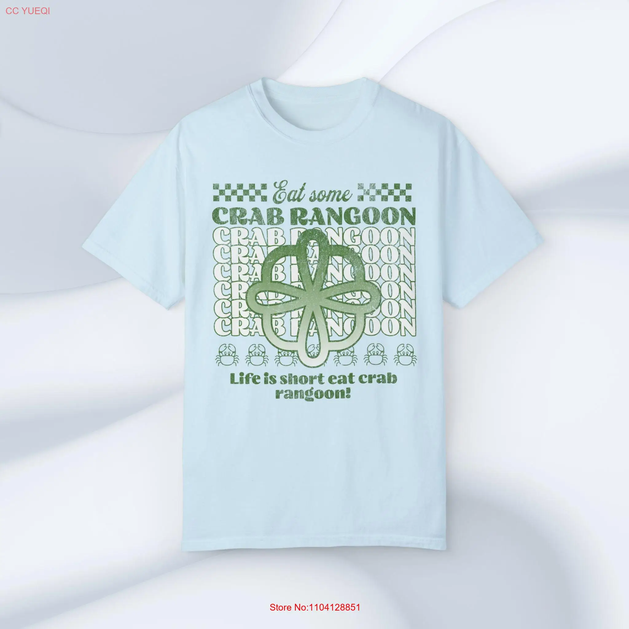 Crab Rangoon T Shirt Goons Meme Bootleg Rap 90s Aesthetic Weird core Bizarre long or short sleeves