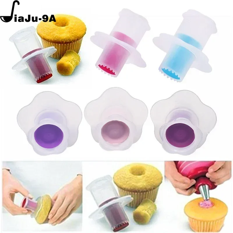 1PC Color Random Cupcake Corer Tools Cupcake Corer Plunger Cutter DIY Cupcake Corer Cake Cored Remove Device Muffin Cup Cakes