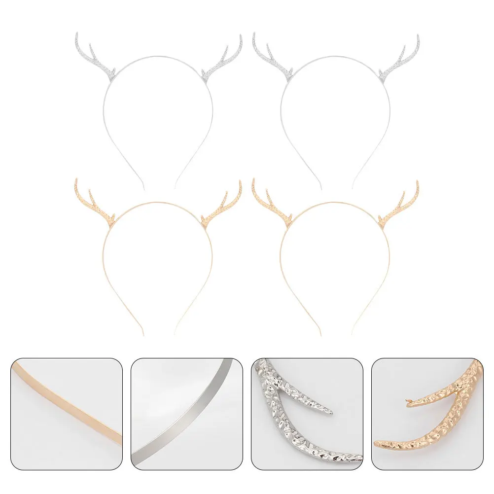 

4pcs Christmas Hoop Xmas Christmas Hair Accessories Headwear Festive Party Headpiece For Kids Adults Holiday Xmas Hair