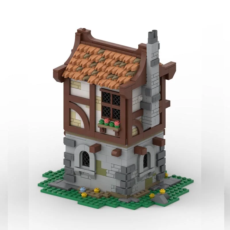 Spot Moc-121307 building blocks modular street view medieval house yard technology bricks DIY assembly building toy gift