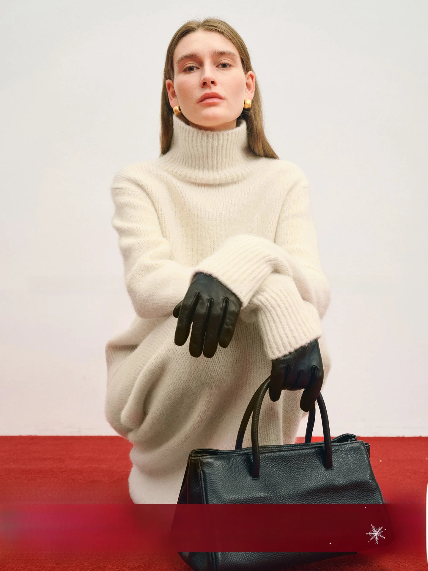 

Комплект CHICJANE: свитер и юбка из перуанской шерсти сули, шелка и альпаки для женщин, зимний модный наряд, элегантный крой