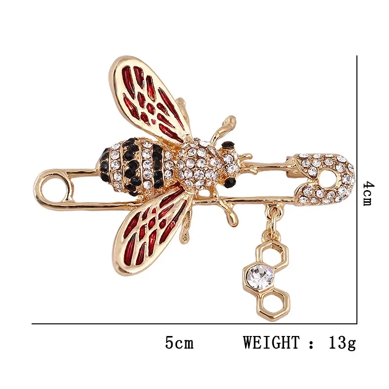 2 Pcs/Pack Creative Bee Brooch Women's Accessories Elegant Coat Cardigan All-match Clothes Jewelry Pin Buckle Collar Pin