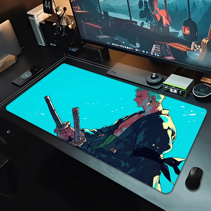 

Cool Anime Mouse Pad Gamer Keyboard Desk one piece Zoro Mouse Mat Laptop Rubber Tapis Souris Gaming Accessories Large Mousepads