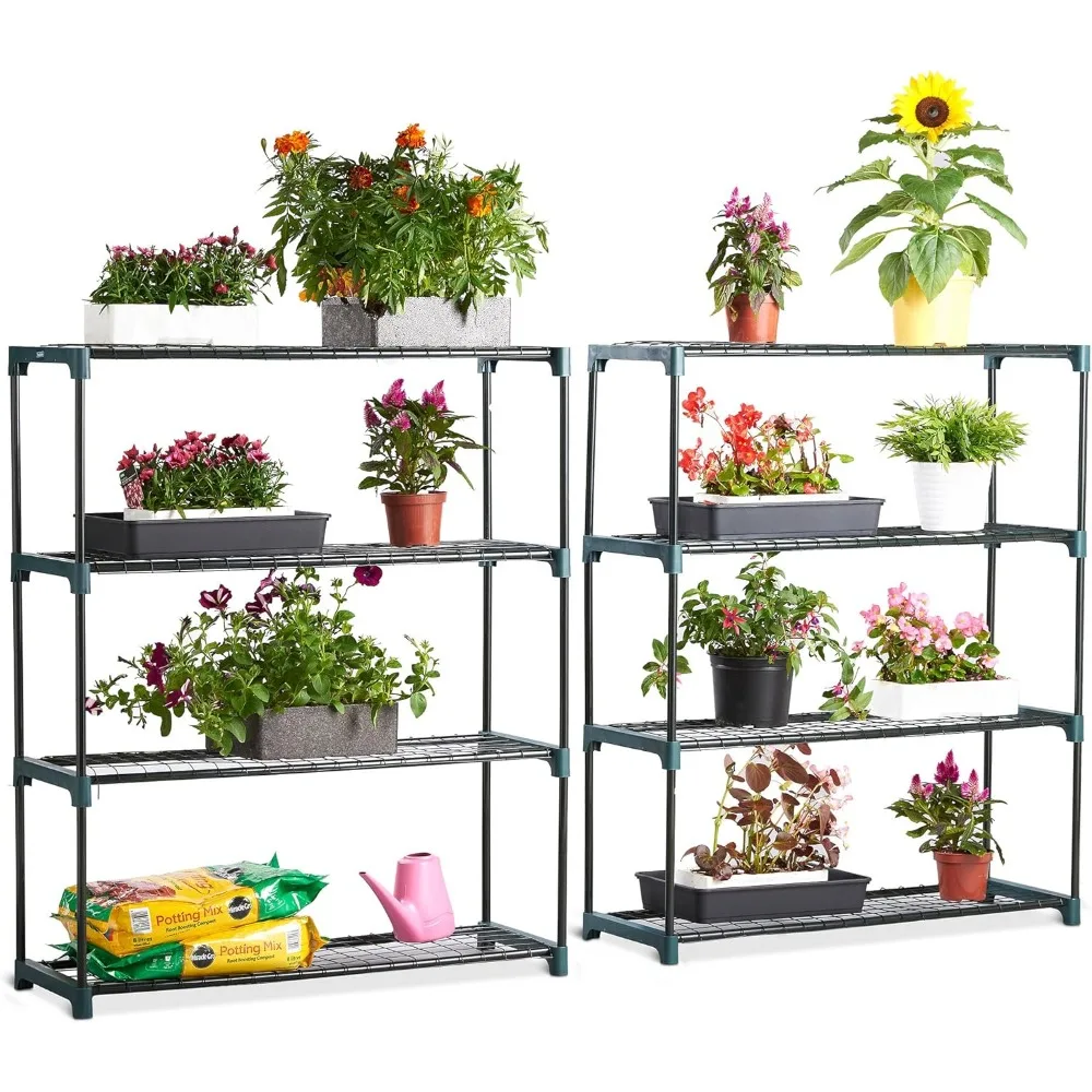

Greenhouse Staging Unit, Shelving for Greenhouse, 4 Tier Steel Shelves/Shelving for Garden, Green House, Shed, Garage