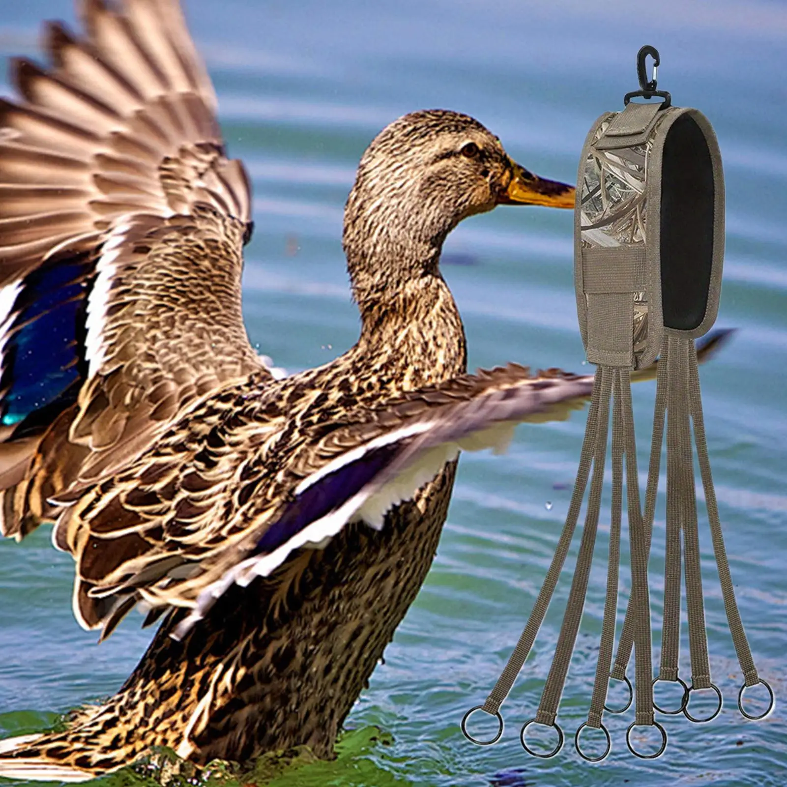 

Нескользящая охотничья снасть для утки с ремешком для утки и 8 кольцами, легкая охотничья стрингера для домашних животных для лагеря с водоплавом Wild Avian Geese