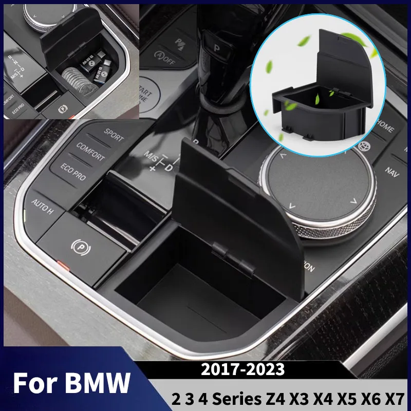 

For BMW 234 Series Z4 X3X4X5X6X7 2017-2023 Car Center Console Interior Vehicle-mounted Storage Box Gear Shift Lever Storage Box