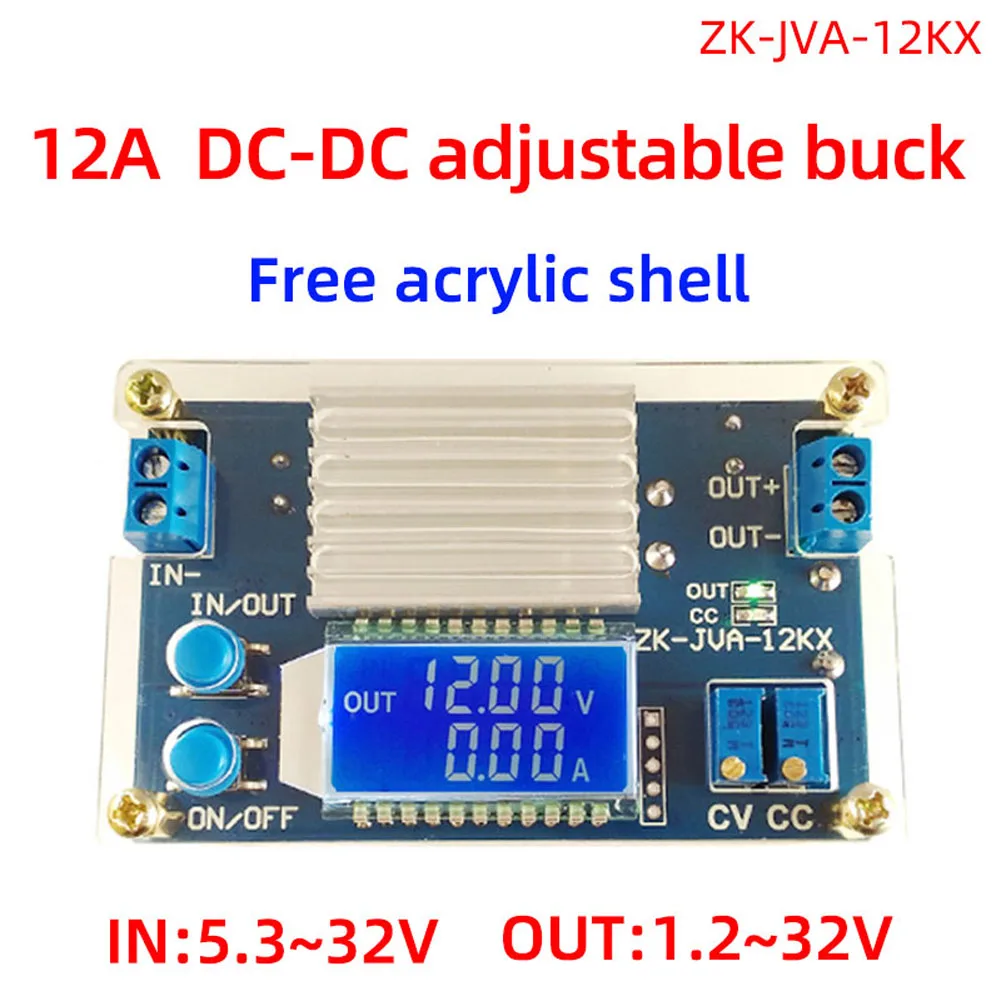 

DC DC Buck Converter 3A/5A/12A CC CV Step-Down Power Supply Module Adjustable Voltage Regulator Voltmeter with LCD Display