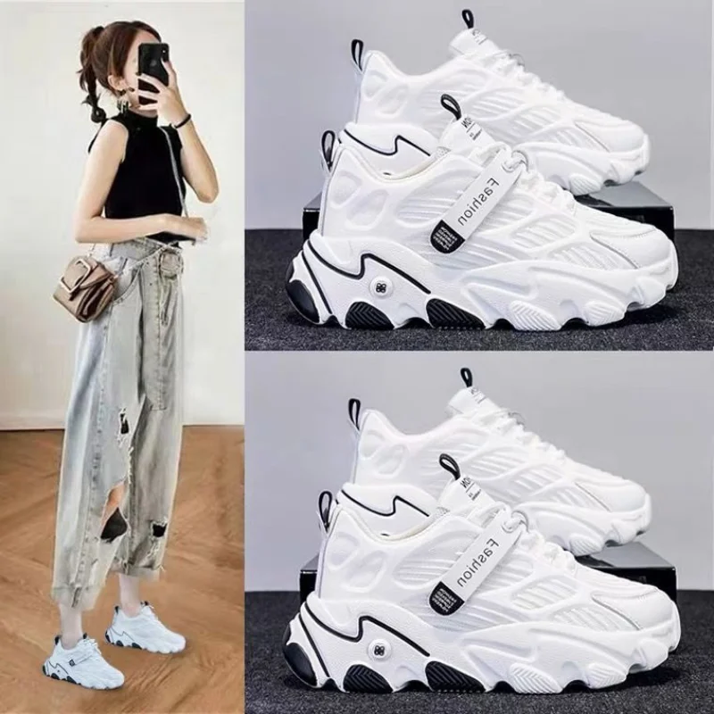 

2023 Women's Sneakers Platform Casual Breathable Sport Design Vulcanized Shoes Fashion Tennis Female Footwear