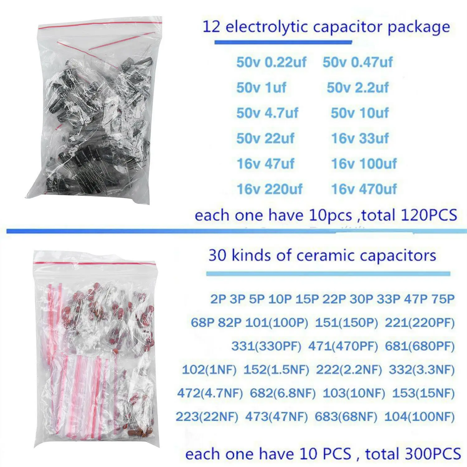 SCLS 1390Pcs Componentes electrónicos Kit de resistencia de condensador de transistor de diodo LED