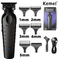 Kemei 2299 Barber Cordless Hair Trimmer 0mm Zero Gapped Carving Clipper Detailer Professional Electric Finish Cutting Machine