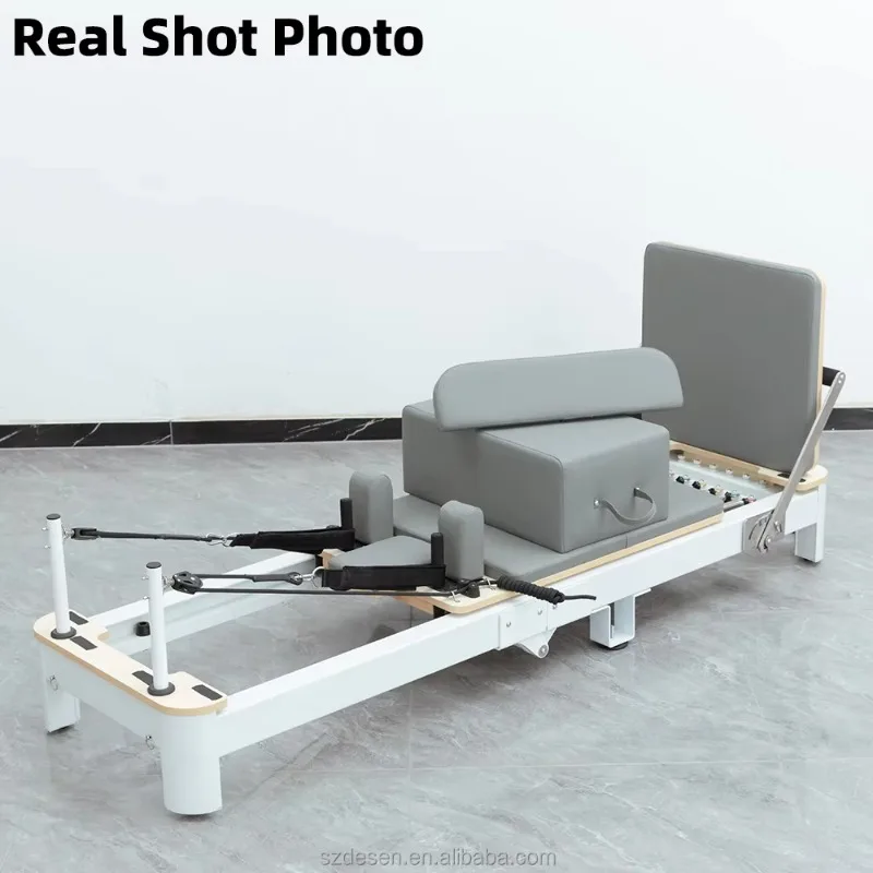 YTYIN Portable Easy Move Folding Aluminum Alloy Reformer Pilates Hine With Box And Jump Board For Home Yoga Studio