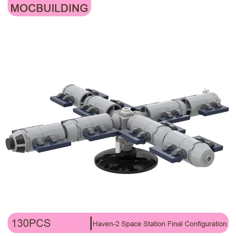 

MOC Building Block﻿ Haven-2 Space Station Final Configuration 1:220 Scale Model DIY Assemble Bricks Display Toys Gifts 130PCS