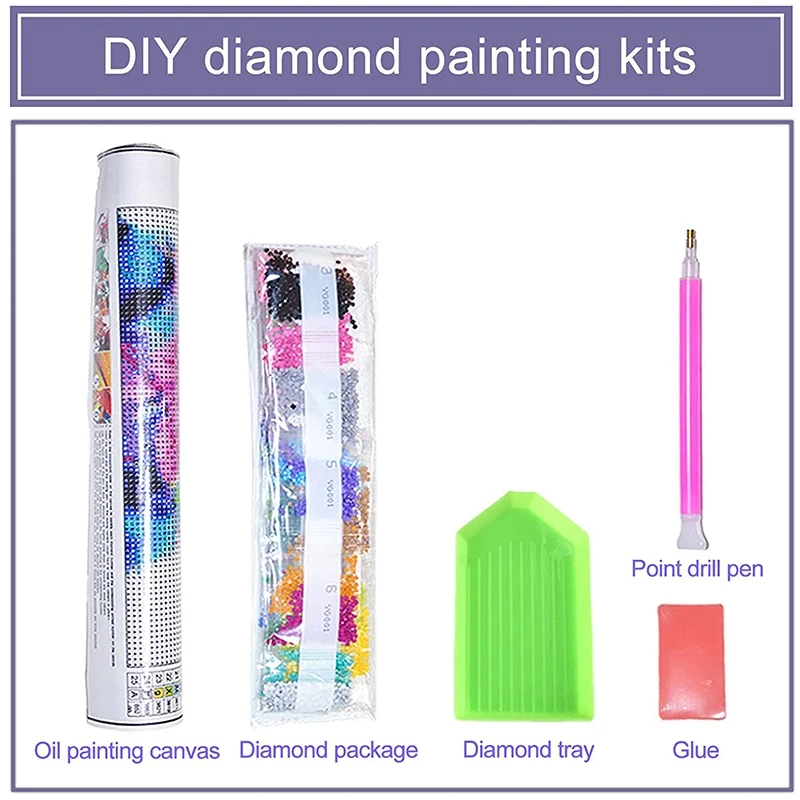 Diamond Painting Volledige Cirkel Diamond Kit Strass Foto Kunst Ambacht Thuis Deur Decoratie (Wolf)