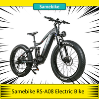 Samebike RS-A08 Electric Bike 26*4.0'' Fat Tires 17Ah Battery 750W  Motor 35km/h Max Speed  IP54 Mountain Bicycle for Adults