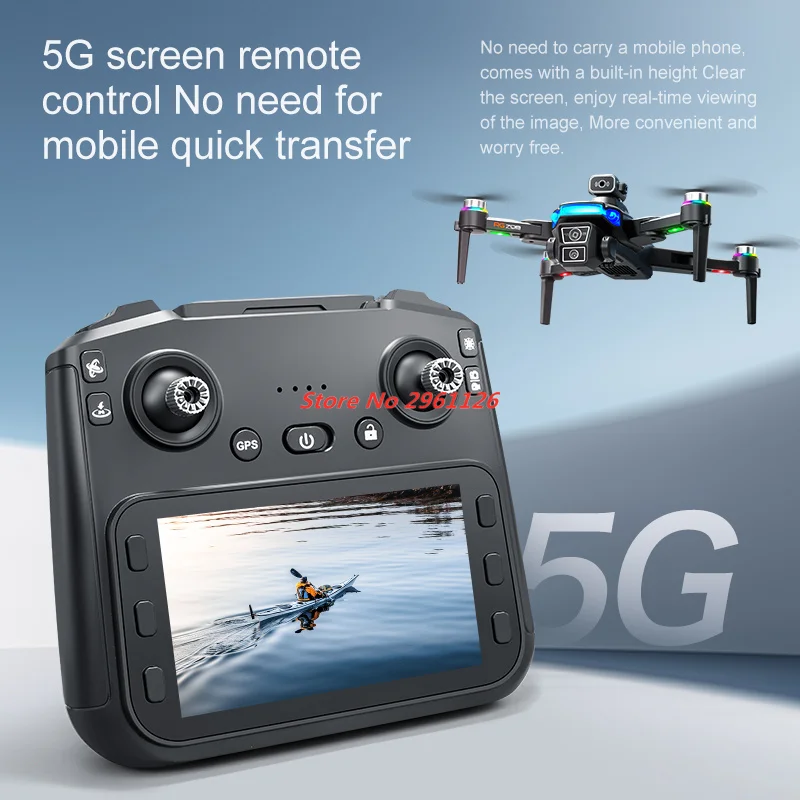 โดรนกล้อง 8K HD พร้อม GPS หน้าจอระดับมืออาชีพ โดรน GPS 5G WIFI หลบหลีกสิ่งกีดขวาง โดรน FPV แบบไร้แปรงถ่าน หน้าจอขนาดใหญ่ ควบคุมผ่านรีโมท