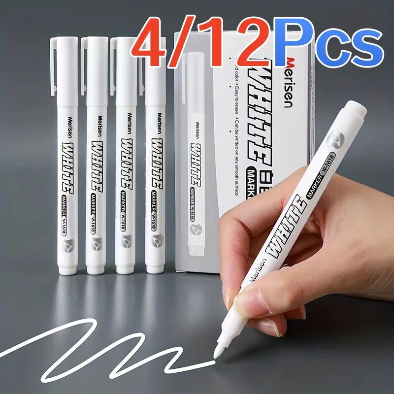 Weißer Lackmarker, 1mm Feine Spitze, Schnelltrocknender Wasserfester Ölbasierten Marker für Graffiti, Glas, Reifen, Kartenherstellung