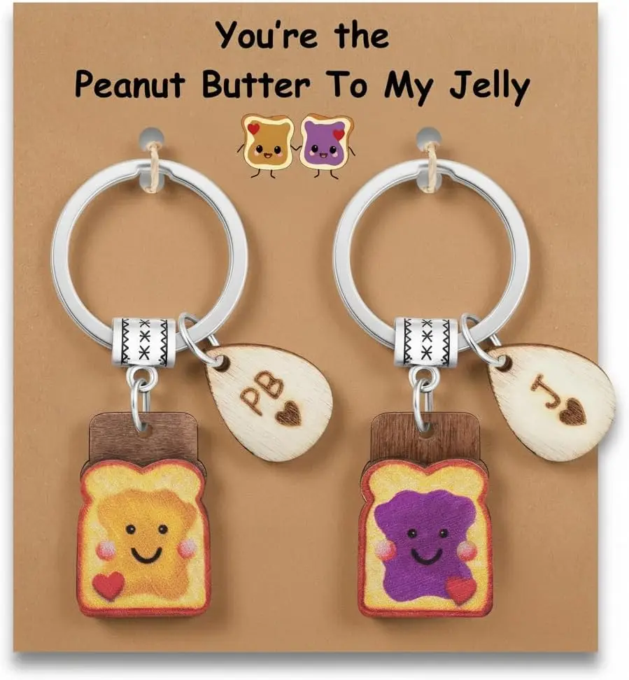 Llavero con forma de tostada para chicas, regalos para el Día de San Valentín para la mejor amiga, lindo regalo de cumpleaños para nuevos comienzos, regalo para ella, pareja, compañera de trabajo, hermana