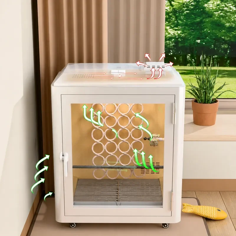Large Soundproof Bird Cage for Parrots and Monk Parakeets Quiet Indoor Pet House Noise Reducing Aviary for Household Pets