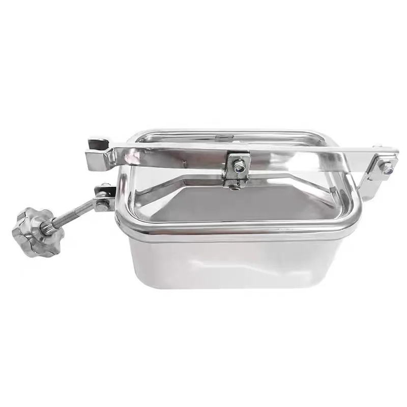 Manway Tank Cover Rectangular Quick Open Stainless steel Manhole Tank Manway Door Dairy Beer Sanitary SS304