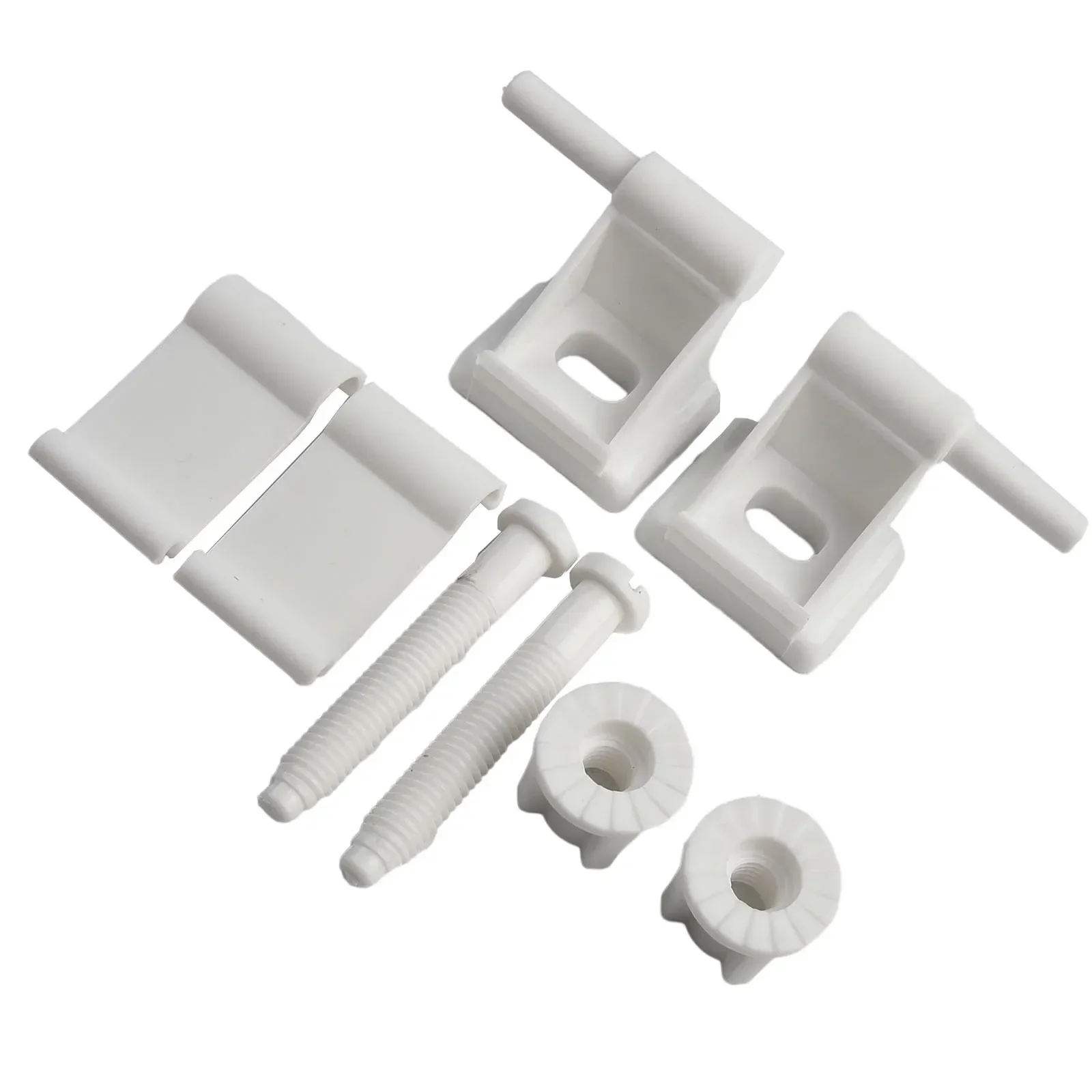 Plastic Toilet Seat Hinge Bolts Screw White Toilet Lid Hinge Mounting Fittings Bathroom Hardware Replacement Parts