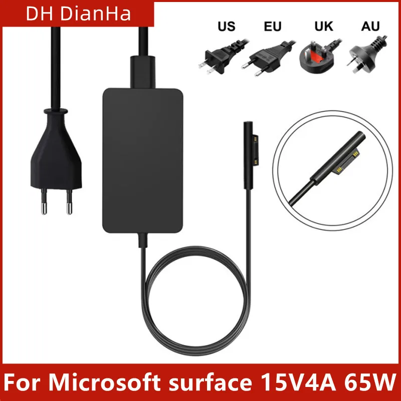 65W 15V 4A Power Adapter For Microsoft Surface Pro4/5/6/7/8/9 Laptop1/2/3/4 Go1/2/3 BooK1/2 Charger For 1866 1867 1706 1800 1796