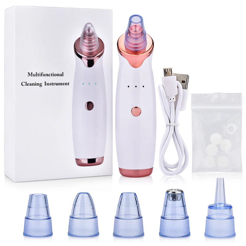 

Blackhead Remover Diamond Dermabrasion Nose Vacuum Pore Cleanser Acne Pimple Suction Extractor USB Rechargeable Skin Care Tool