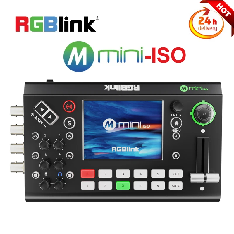 RGBlink Mini-ISO 10 Channel All-in-One Video Switcher with SDI input USB Output PTZ Controlling For Live Streaming Broadcast