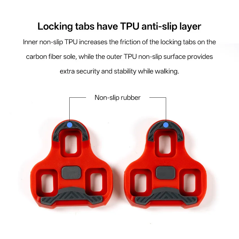 2 Pairs Road Bike Clipless Pedal Cleats 0° 4.5° 9° Adjustable Float Angle Bicycle Shoe Lock Cleats Cycling Replacement Accessori