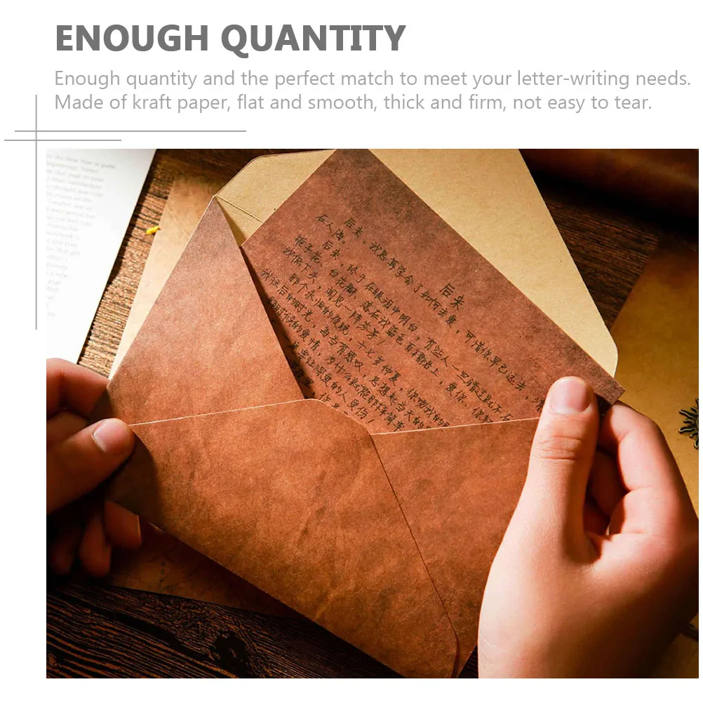 

3Sets Kraft Letter Paper Envelope Pack Wear Resistant for Daily Use Office School Stationery Supplies Compact Lightweight Easy