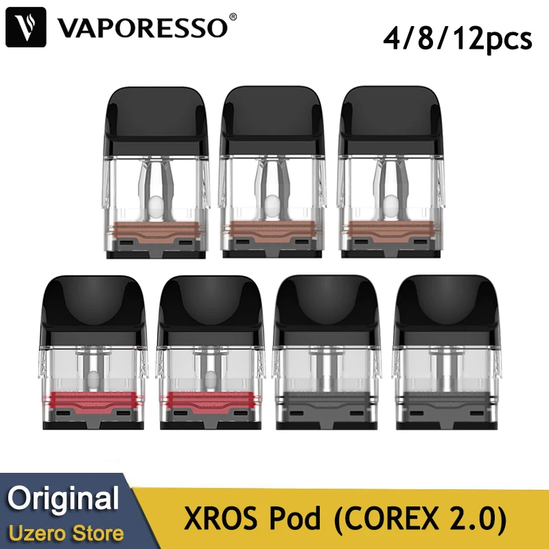 4/8/12pcs Vaporesso XROS Pod Cartridge COREX 2.0 3ML 0.4/0.6/0.8ohm 2ML 1.0/1.2/0.6/0.8ohm For XROS Pro/XROS 4 Nano/XROS 4 Mini