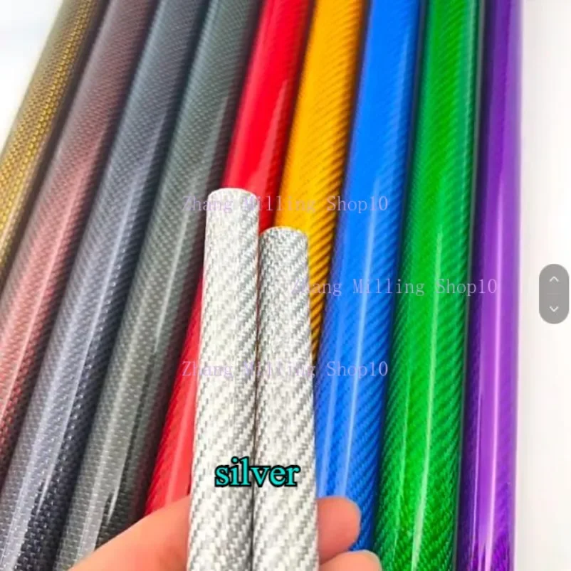 3K Colorful Full Carbon Fiber Tube 1000mm In Red Orange Blue Green Silver And Purple For RC Underwater Drones, Bike,Tripods