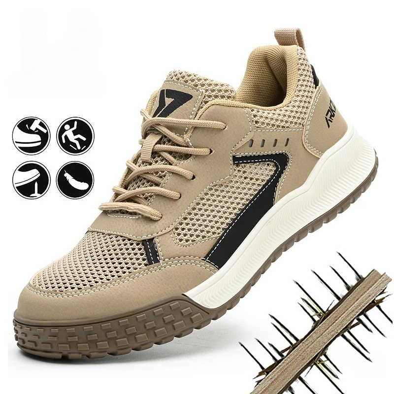 

Всесезонная износостойкая мужская рабочая обувь, противоскользящая, защита от пирсинга, защита от запаха, защита от ударов, удобная обувь, защитная обувь