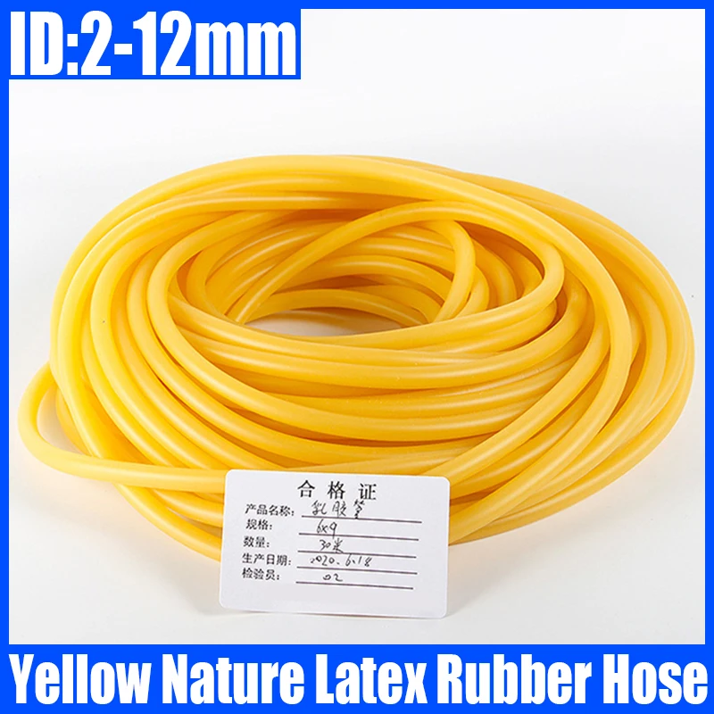 1 Meter Nature Latex Rubber Hoses ID 2-12mm Yellow High Resilient Elastic Surgical Medical Tube Slingshot Catapult