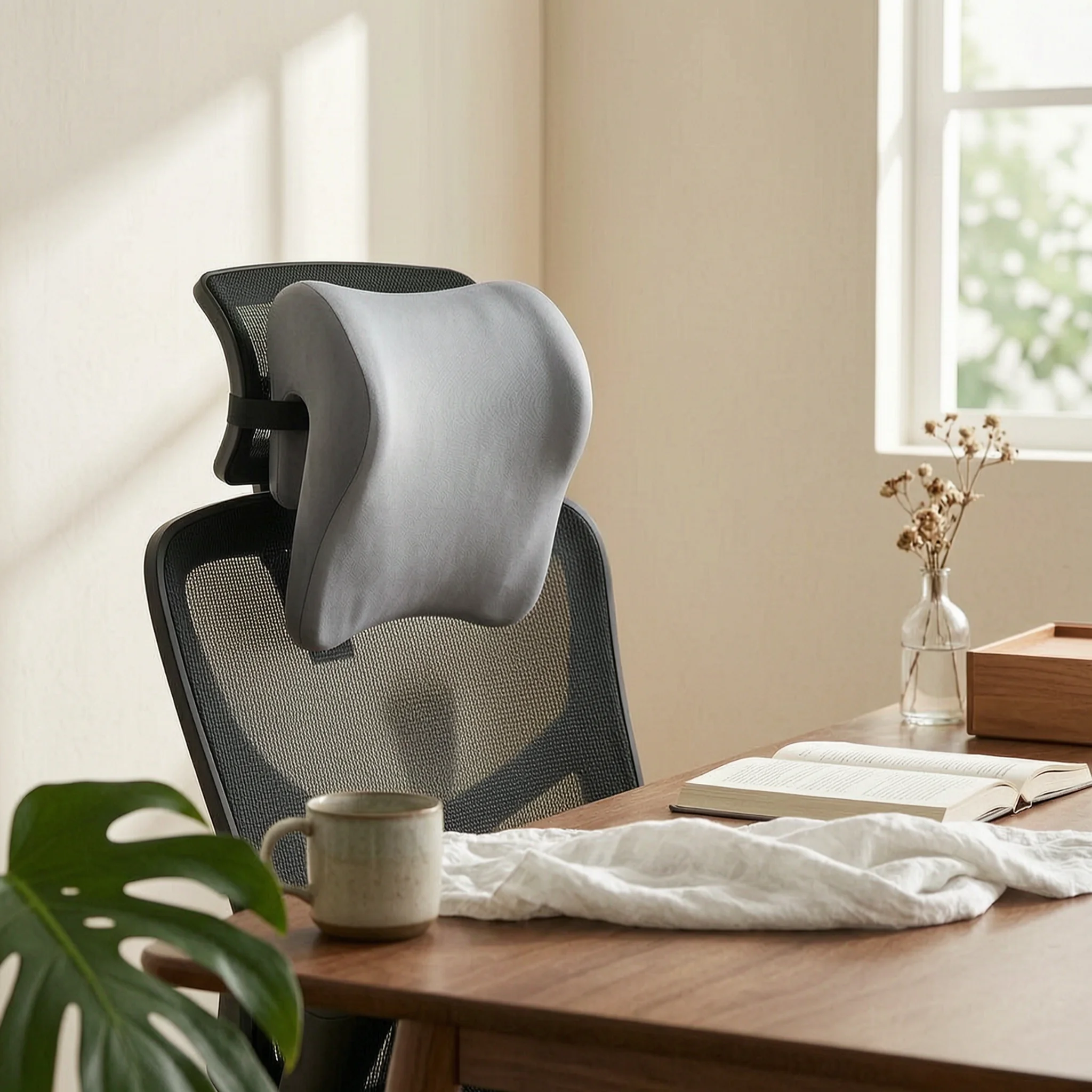 Office Chair Headrest Padded Headrest Cushion Neck Pillow with Strap Supportive Comfortable for Desk Workers