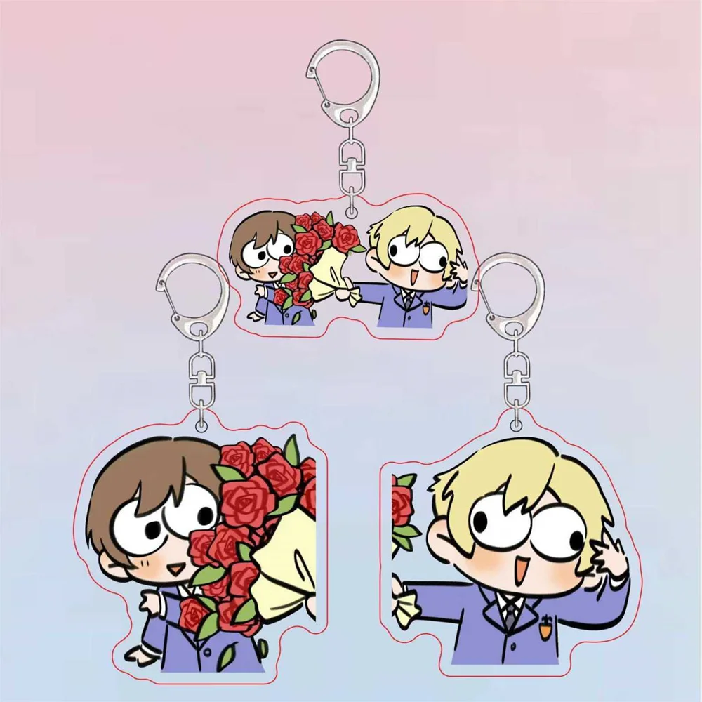 

6CM Charm Anime Ouran High School Host Club Acrylic Keychain Model Cosplay Characters Ornament Accessories Good Gifts