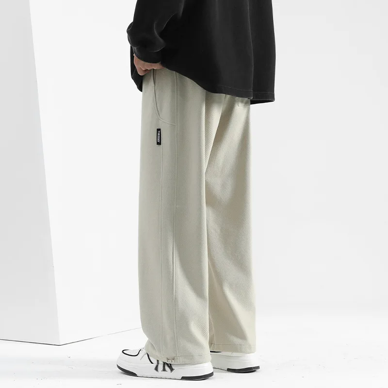 

Straight-leg Pants for Men New Summer Men's Drawstring Pants Casual Wide-leg Sport Pants Spring Men Sweatpants Fashion Comfort