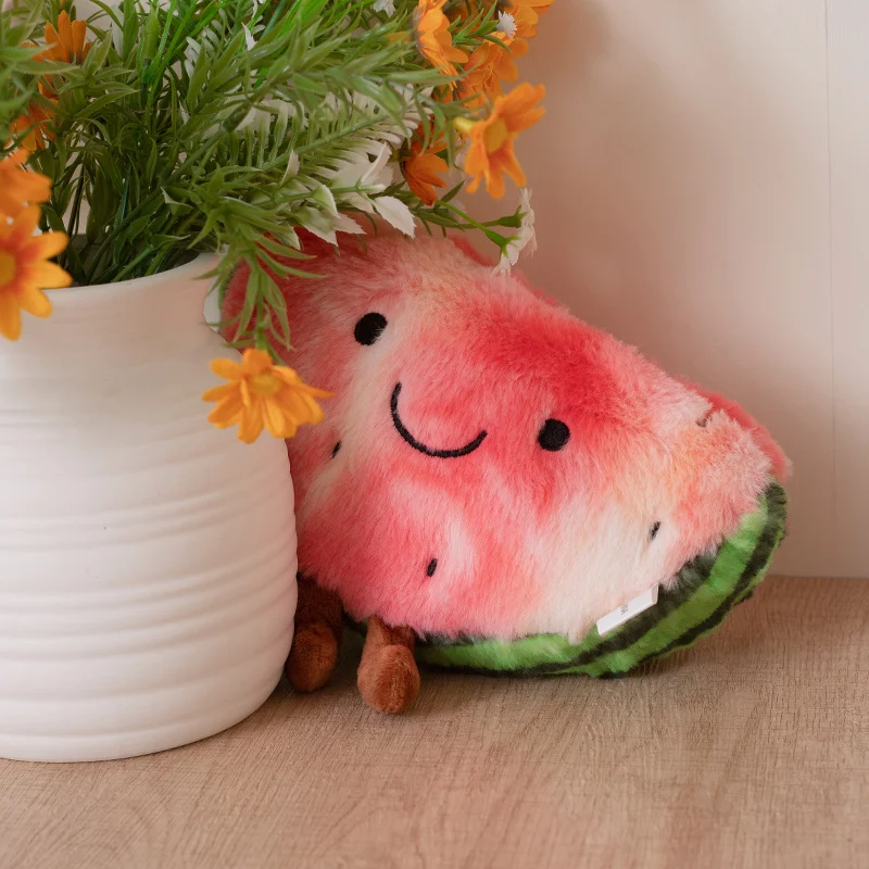 1개 23/45cm 사랑스러운 수박 플러시 장난감 반원형 수박 베개 부드러운 과일 장난감 귀여운 슬라이스 수박 장식 선물