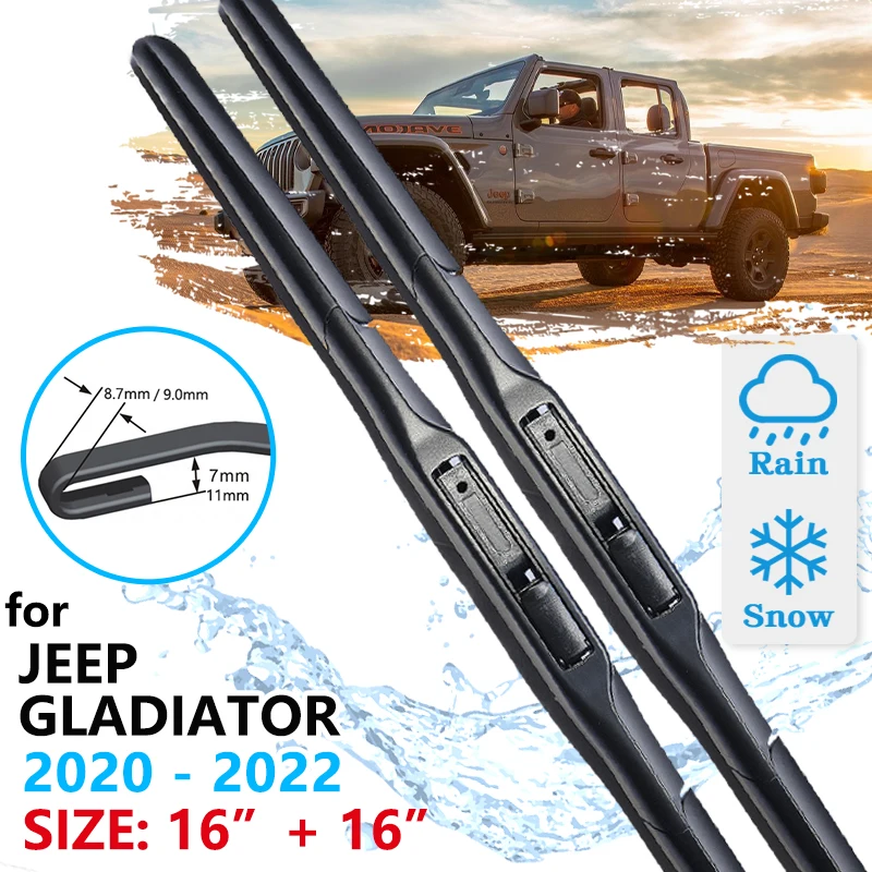 Car Front Wiper Blades For Jeep Gladiator JT 2020 2021 2022 Accessories Cleaning Windows Windscreen Windshield Brushes Washer