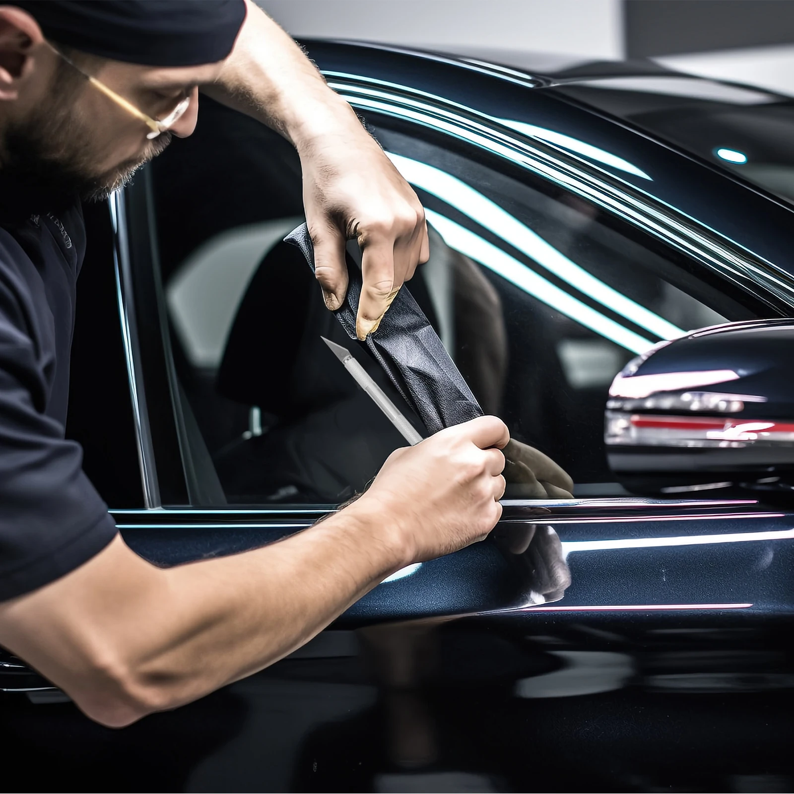 

1 set Premium Car Film Tool Kit Vinyl Wrap Application Tools Sturdy Steel Aluminum Alloy Bubble-Free Squeegee Automotive