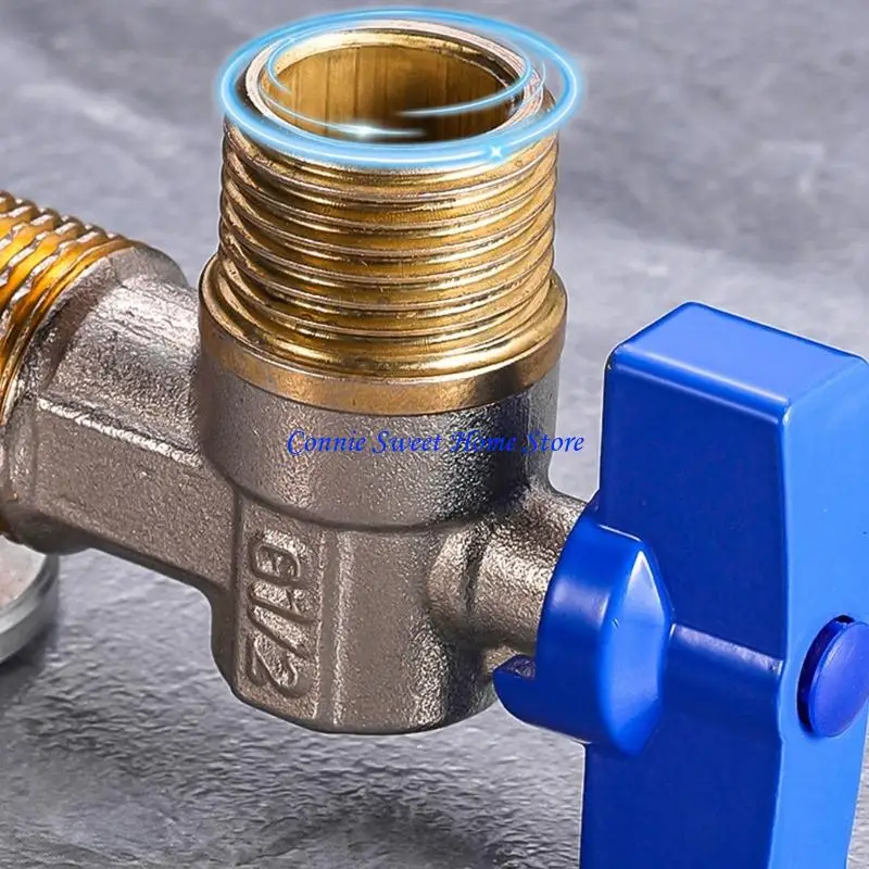 LXAF Hot/Cold Water Shut Off Valves Brass 1/2inch Turn Stop Valves Brass Plumbing Fitting for Hot/Cold Water Systems