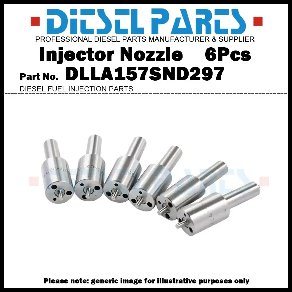 6Pcs Diesel Fuel Injector Nozzle Tips DLLA157SND297 ND-DLLA157SND297 for HINO 500 Ranger J05C J07C J07CT J08C J08CT
