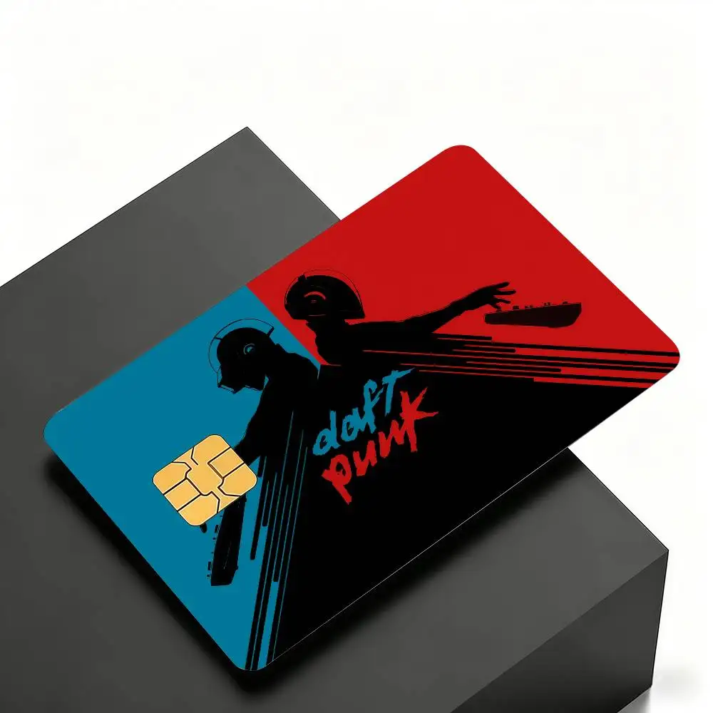 Band D-Daft P-Punk Credit Skin Cover Card Stickers 4PCS Film Bus Pass Front Decoration Bank Debit Waterproof
