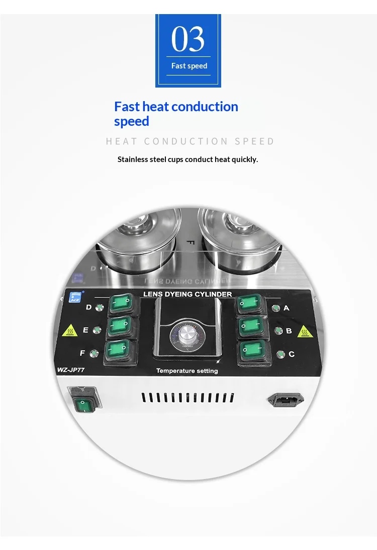 Optische apparatuur 6-potten Lensverfmachine Laboratoriumapparatuur Lensverven Badmachine Lenskleurmachine Lensverven Badmachine