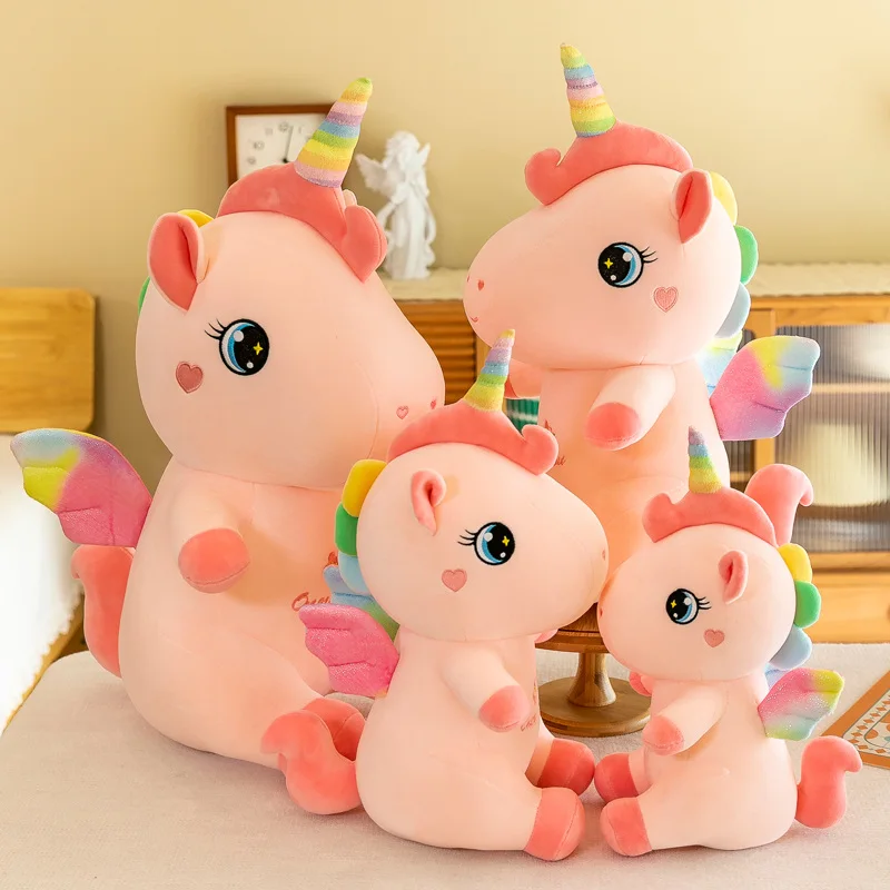 11/15/19/23 Inch Unicorn Stuffed Animal Cute Sitting Horse Plush Toy Decor Soft Birthday Gift