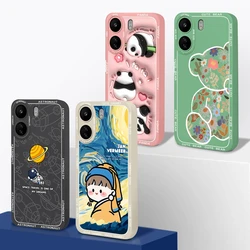 Case For Redmi 13C 12C 10C 4G Lovely Girl Smooth Liquid Protective Back Cover For Xiaomi Redmi 13 12 10 C 4G Fundas Shell Bumper