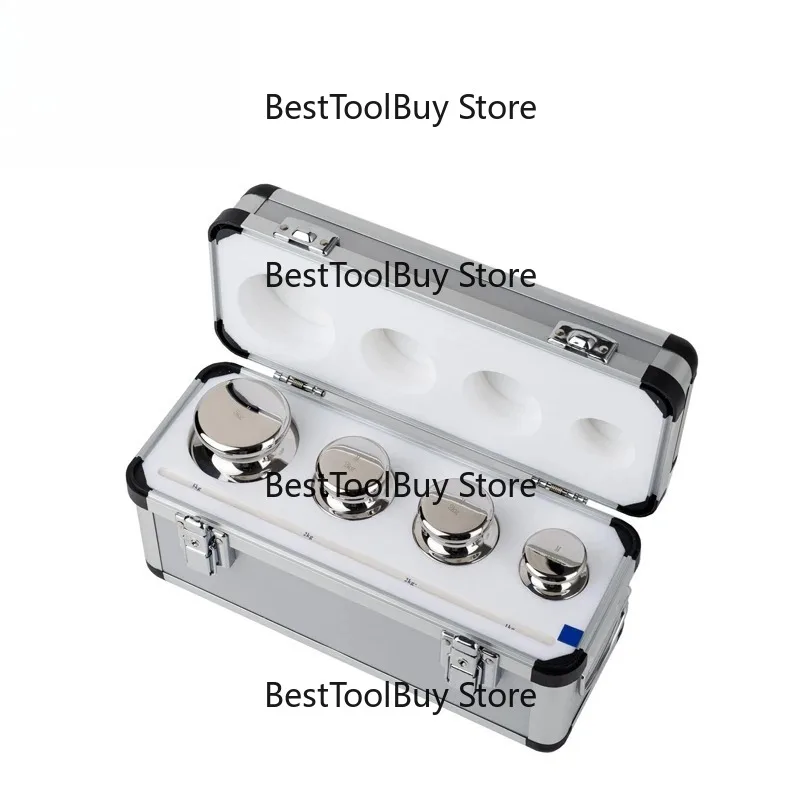 1KG 2KG 5KG Stainless Steel Weighing Weights Set 4 PCS E1 E2 F1 F2 M1 Knob Type OIML Standard Test Weights For Calibration