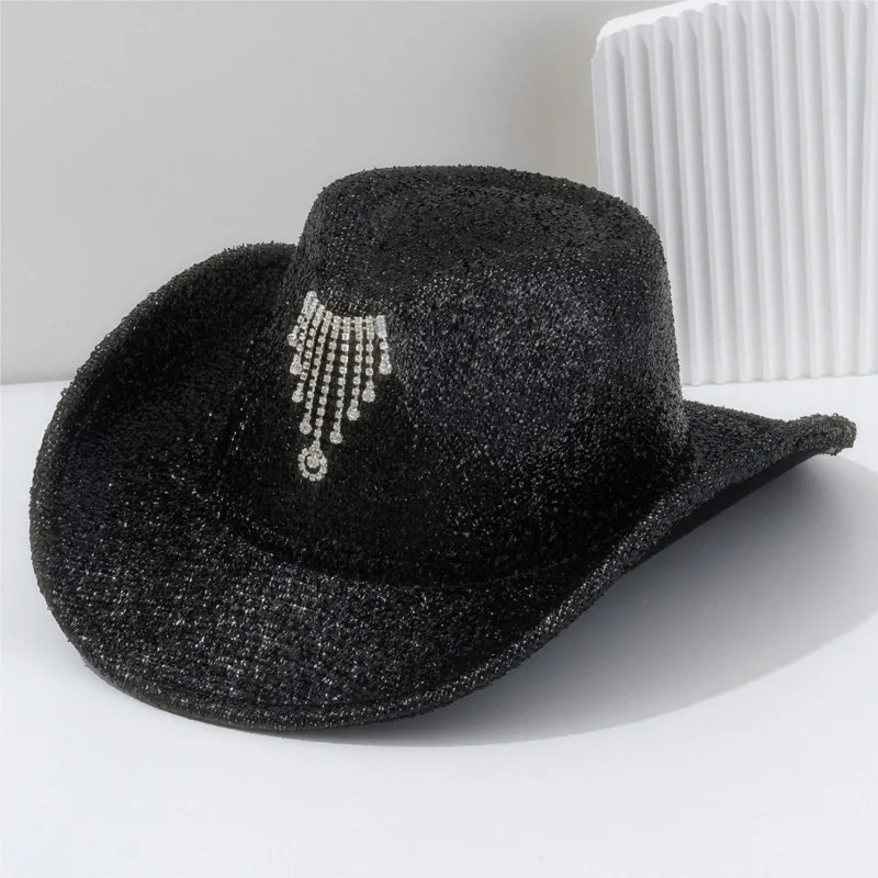 Men's and women's luxurious brushed hats with chain heart-shaped tassels for engagement brides