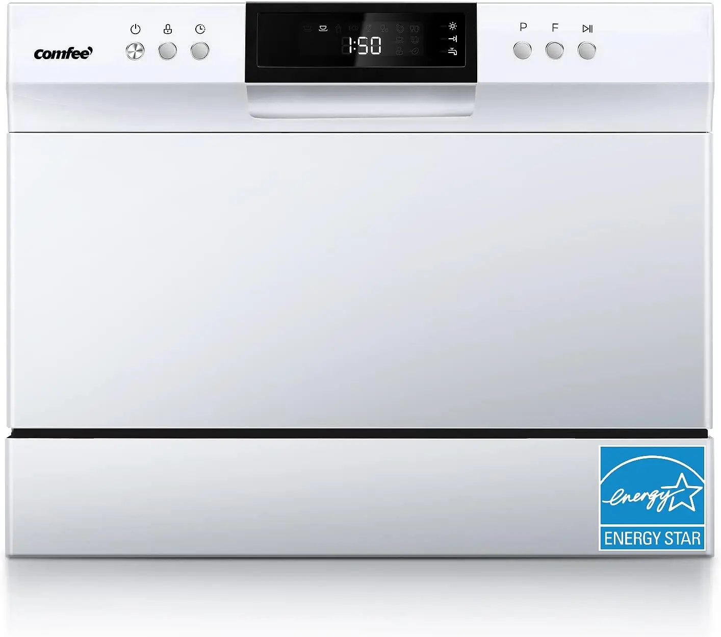 Portable Mini Dishwasher, Energy Star, Countertop, 6 Place Settings, with 8 Washing Programs, White