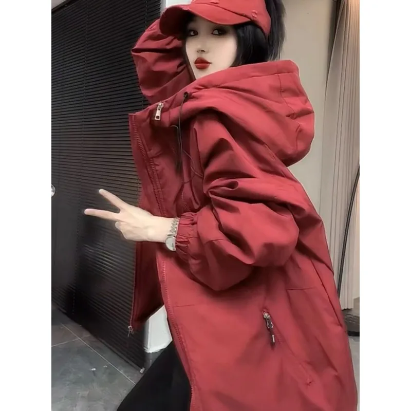 

Стильная куртка с капюшоном, весна-осень 20225, новая возрастная верхняя одежда, модная униформа TT98